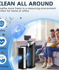 Living room with a family using HEPA Filter B Replacement For G-guardian Air Purifier Models AC4825, AC4300, AC4800 and prefilters.