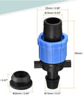 Drip Irrigation Barbed Locking Fittings With Washers For 16mm Drip Tape Tubing Sprinkler System Easy Install Durable PE Plastic Pack Of 20 Blue