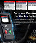 YA101 Upgraded OBD2 Scanner Auto Code Reader with display showing diagnostic data in car interior