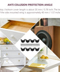 Iron Corner Guard Protector With Black Finish For Furniture And Speakers shown with applications on cabinets and speakers