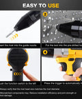 Cordless Pro Grade Rivet Gun For 20V Max Batteries brushless pop rivet tool step-by-step operation guide with ergonomic handle