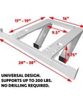 Heavy Duty No-Drill Window AC Bracket For Apartments Holds Up To 200 Lbs, Easy Install, Safe Mount For 27-38 Inch Windows