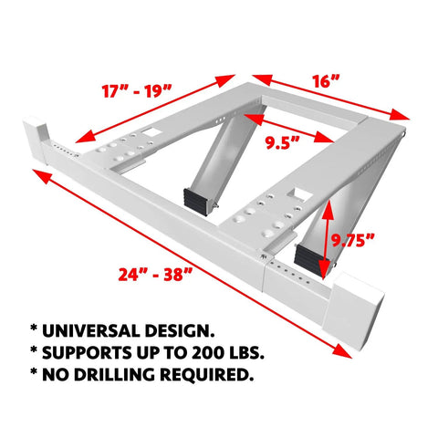 Heavy Duty No-Drill Window AC Bracket For Apartments Holds Up To 200 Lbs, Easy Install, Safe Mount For 27-38 Inch Windows