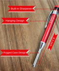 No Nonsense Metal Mechanical Carpenter Pencil With Smooth Glide Action Built In Precision Sharpener Tough As Nails Deep Hole Marking Scribe Tool Jobsite Essential For Rough Timber Crews with rugged case design and built-in sharpener.