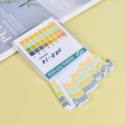 All Purpose pH Test Strips 0 To 14, 100 Count Universal Litmus Paper packaged with color chart visible.