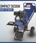 Rotor Wood Chipper With 420cc Ducar OHV Engine And Electric Start, 3600 Max RPM, compact design with wheels and chute