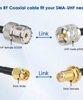 2 Pack SMA Male to SO239 UHF Female RG316 Coaxial Cable 2 Ft Long 50 Ohm High Performance Low Loss Antenna Cable connectors