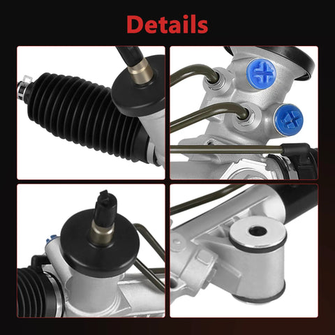 Close-up details of Hydraulic Power Steering Rack And Pinion Assembly For 1999 To 2006 Chevy Silverado 1500 And GMC Sierra 1500