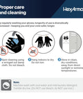 Care instructions for Law Enforcement Needlestick Resistant Safety Work Gloves with SuperFabric Protection HexBlue 2137 Medium.
