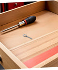 M10x60 Stainless Steel Threaded Eye Bolt Kit With Nuts And Washers Built Tough Heavy Duty Long Reach Shackle For Concrete Anchors And Rigging Locks In Tight on a wooden drawer with tools.