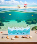 Beach Wave Metal Cutting Dies Set For Scrapbooking And Card Making, ocean waves stencil on beach, seashells in foreground