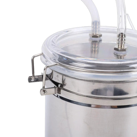 Manual Milking Machine With Two Thousand Milliliters Stainless Steel Bottle Portable Milking Kit for Dairy Farm close-up
