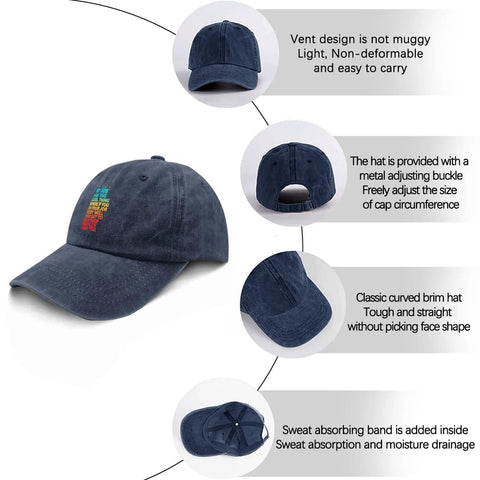 Low Profile Navy Blue Adjustable Baseball Hat For Men Built From Soft Cotton With Breathable Holes All Day Comfort featuring design elements