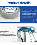 Mavvilo Heavy-Duty Swivel Caster Wheels 4-Inch Industrial Office Wheels with Brake durable TPR material detail close-up.