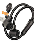 Do It All Dryer Power Splitter 240V 30 Amp NEMA 10-30P to Dual 10-30R Receptacles Y Adapter Cord 3 Feet Heavy Duty 7500W