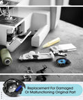 Built Tough Black Bobbin Case Replacement For Brother And Babylock Sewing Machines with sewing tools and machine parts.