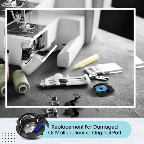 Built Tough Black Bobbin Case Replacement For Brother And Babylock Sewing Machines with sewing tools and machine parts.