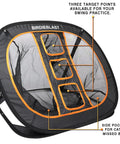 Pro Grade Golf Chipping Net With Dual Turf Hitting Mat For Indoor And Outdoor Target Training Includes 12 Foam Practice Balls