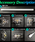 Accessory components for 8 Hex Diamond LED Garage Light Ultra Bright 20400 Lumens 6500K Natural White Boss Grade