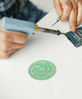Hands using soldering iron on DIY electronics board, Beginner Soldering Practice Kit, 4 Pack DIY Electronics Training Boards for Realistic Welding Skills.