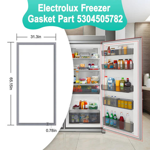 2 Pack Upgraded 5304505782 Freezer Door Gasket Replacement Seal No Fuss 65 By 31 Inch Fits Frigidaire And Electrolux Freezers