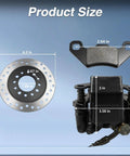Beefy Hydraulic Rear Disc Brake Caliper Kit With Stainless Steel Rotor And Replacement Pads, dimensions shown