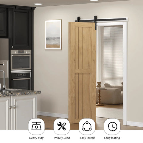 24 Inch Bi Folding Barn Door Hardware Kit For Two Doors Side Mounted Heavy Duty Track Roller Kit With Nylon Rollers And Steel Track Holds Up To 330 Lbs Quiet Smooth Operation Easy To Install Black Finish For Closets And Rooms installed in living room doorway