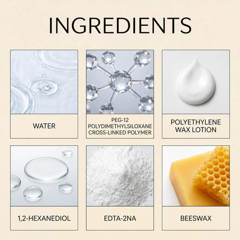 Natural Beeswax Furniture Polish Spray For Wood Tables And Cabinets Restores That Top Shelf Shine ingredients collage.
