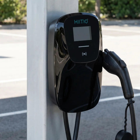 Level 2 EV Charger 48A 240V J1772 Connector ETL Certified For Home Use, Wall Mounted NEMA 14 50P outdoor charging station