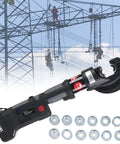 18V Hydraulic Crimping Pliers With Digital Display Cordless Rechargeable Wire Cable Lug Tool Heavy Duty High Speed Electric Mini Pliers for industrial use, with additional dies.