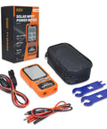No Nonsense Solar Panel Tester Meter Gauges Voc And Isc Up To 2000W With Backlight and data hold in a set with cables and tools.
