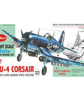 Illustration of Vought F4U-4 Corsair Model Kit Navy Edition for Hobbyists, dope balsa scale aircraft kit with detailed instructions.