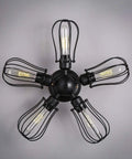 Lit 4000K Daylight T10 LED Tubular Filament Bulbs For Desk Lamps Edison Style in black caged fixture