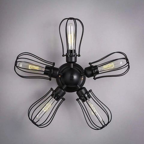 Lit 4000K Daylight T10 LED Tubular Filament Bulbs For Desk Lamps Edison Style in black caged fixture