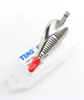 Cobalt Step Drill Bit Set M35 Seven Eighths Inch And One And One Eighth Inch Holes One Quarter Inch Hex Shank on white background