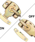 Six Sets Of Align N Lock Table Locks Heavy Duty Dining And Conference Table Buckles Connectors shown in on and off states