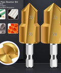 Smooth Pipe Reamer Bit Kit For Plastic Tubing That Makes Big Holes Quick And Easy Without Messing Up The Fitment On PVC Or PPR Pipes With Heavy Duty High Carbon Steel Construction For Fast Drilling Jobs, 15 19 24mm