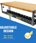 Extendable Under Desk Cable Management Tray With Clamp No Drill Metal Cable Organizer attached to a wooden desk