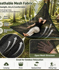 Outdoor Triangular Hammock With Mesh Nylon, Portable 3 Point Design For Camping And Backyard Lounging, Breathable Open Mesh For Airflow