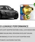 R1234YF To R134A AC Conversion Kit With Quick Coupler Adapters For High And Low Side, visible car with brass adapters