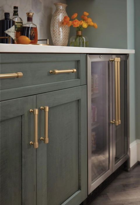 Faircrest Champagne Bronze Cabinet Pull With 5-1/16 Inch Center-To-Center Spacing And 5-7/8 Inch Overall Length, Transitional Style on kitchen cabinets
