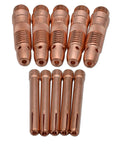 TIG Welding Torch Consumables Kit With 10N24 And 10N32 Three Thirty Second Inch Collets, Includes Five 10N24 Collets And Five 10N32 Collet Bodies