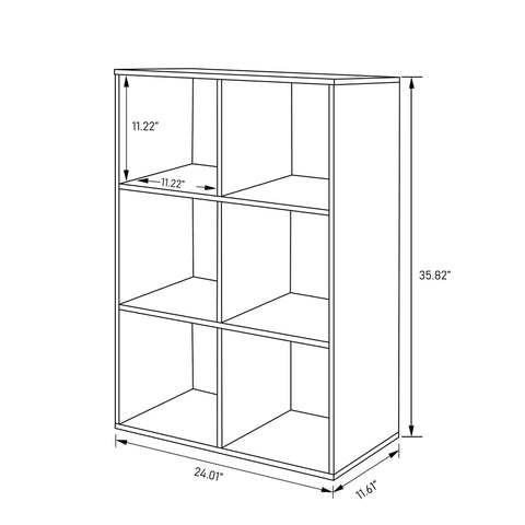 Six Cube Storage Organizer Featuring Hella Sturdy Heavy Duty Particleboard Shelves For Living Room Bedroom And Study Quick Setup Bookcase Rack In Rich Dark Brown To Level Up Your Vibe
