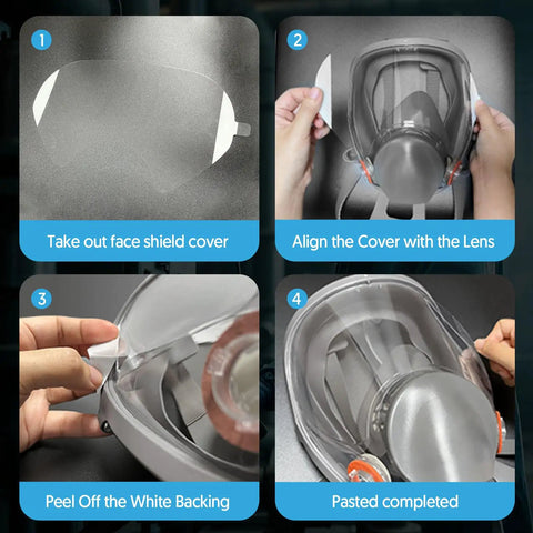 Applying 30 Pack Peel Off Lens Covers For 6885 6000 6700 6800 6900 Series Full Face Respirator Faceshield Protectors