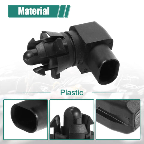 No Cut No Drill Direct Drop In Swap Exterior Ambient Air Temperature Sensor For Chevy Silverado And Gmc Sierra Yukon Tahoe Suburban 2014 To 2022 Oe 13583411 Replacement black plastic sensor close-up