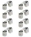 Hidden Brass Cabinet Hinges Concealed Invisible Barrel Hinge With 180 Degree Opening For Wooden Boxes And DIY Jewelry Boxes 10mm Pack Of 8 Low Profile Rust Resistant Hardware For Furniture Projects Budget-Friendly Built-To-Last shown in silver tone angled view