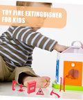 Child playing with Eight Piece Realistic Fire Extinguisher Dollhouse Accessories For Creative Play And Educational Firefighting Scenes