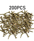 200 pieces M4x35mm Wood Screws Flat Head Countersunk Self Tapping Coarse Thread Carbon Steel Yellow Zinc Coating for Carpentry
