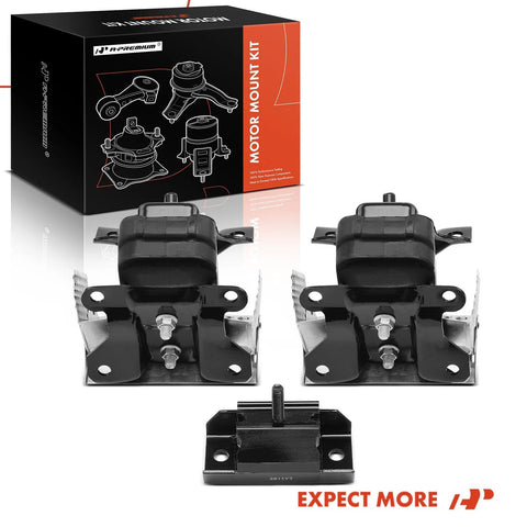 Beefed Up Three Piece Engine And Transmission Mount Set Direct Fit For Chevrolet Silverado 1500 2500 3500 Tahoe Suburban Avalanche GMC Sierra 1500 Yukon And Cadillac Escalade Replacement A5365 A2811, showing front view