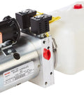 4-Way DC Hydraulic Power Unit With 12V Motor And Built-In Pump For Trucks And Trailers, Compact 0.75 Gallon Poly Reservoir